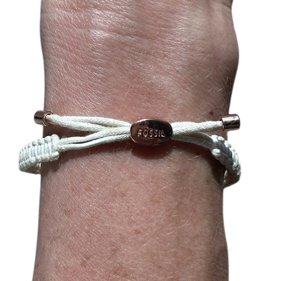 Fossil White and Rose Gold Braided Bracelet - Picture 2 of 3
